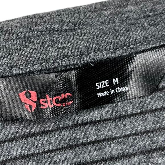 STOIC Jacket Hoodie‎ Full Zipper Long Sleeve Ribbed Knit Gray Size Medium - Picture 8 of 11